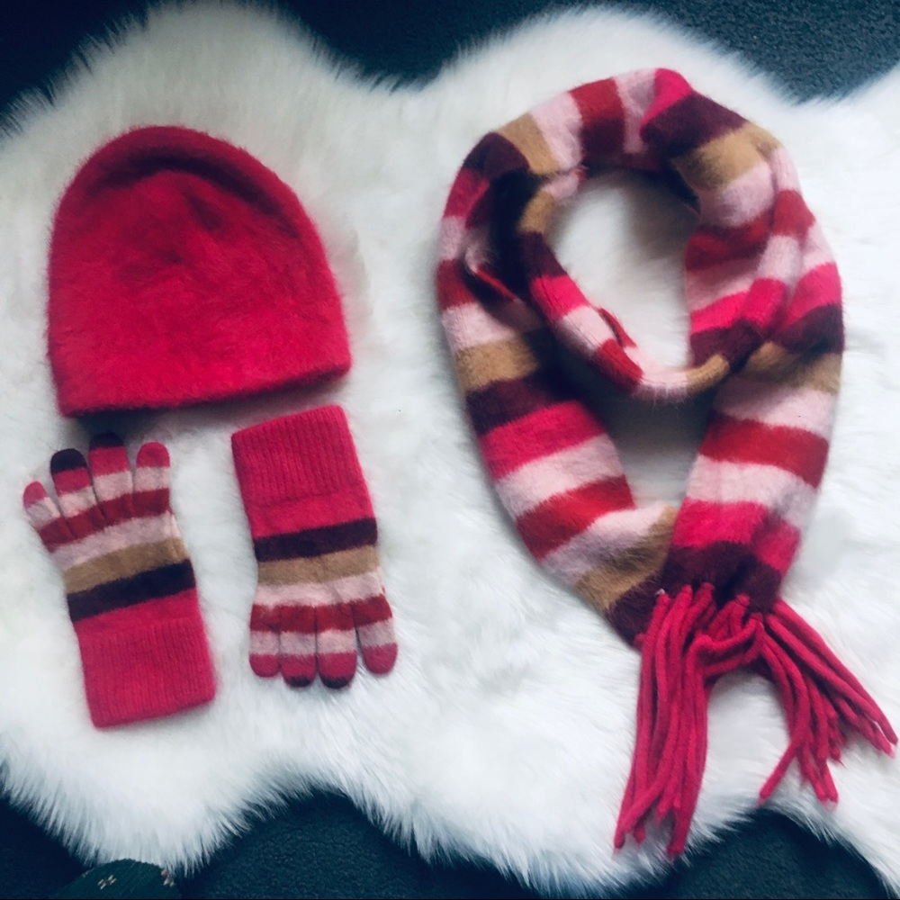3 PC Set girl multicolor scarf hat gloves - Picture 2 of 7